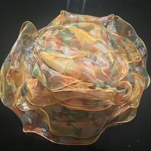 Something Special Sheer Floral Scarf in Pastel Yellow and Peach